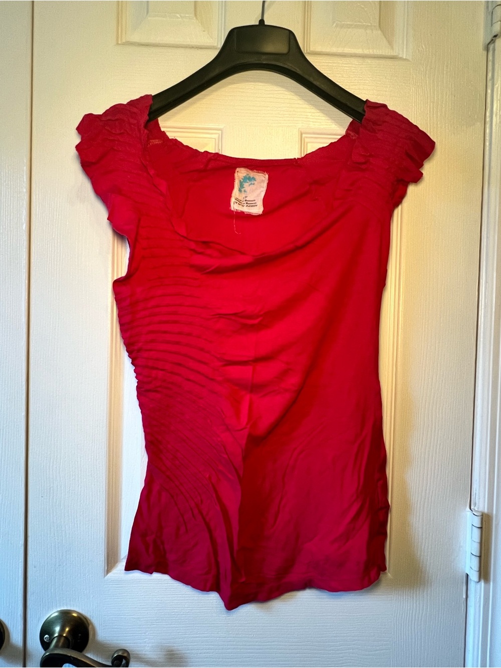 Vintage Anthropologie Magenta Ruffled Top